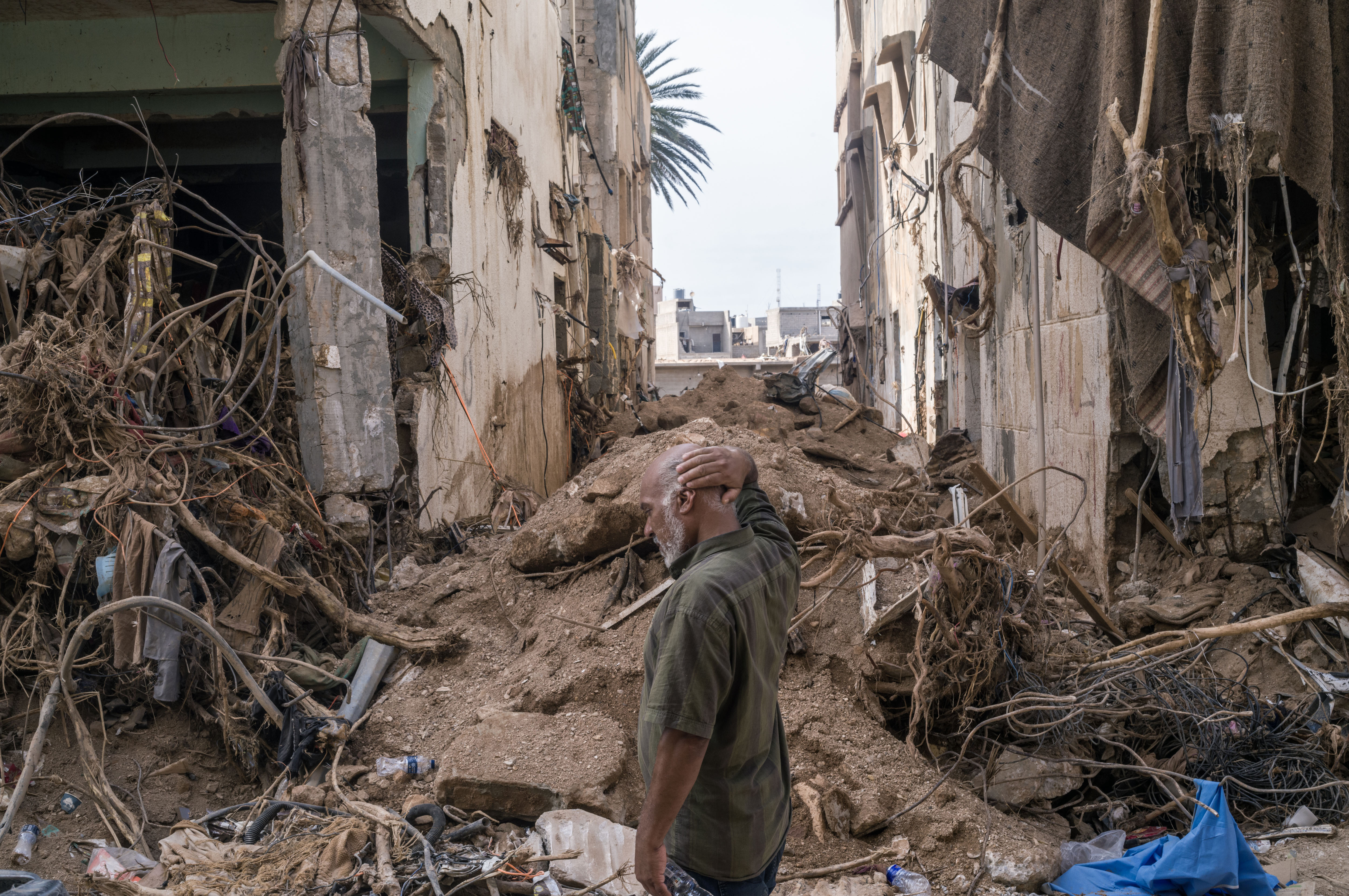 This chaotic scene was captured by Moises Saman in Derna, Libya, after Storm Daniel struck in September 2023, resulting in devastating floods that killed thousands of people in the city