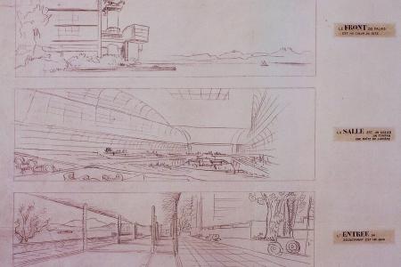 Sketches by Le Corbusier. United Nations Archives at Geneva